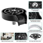 A close-up of the automatic cup and glass washer’s multi-angle spray nozzles and durable design.