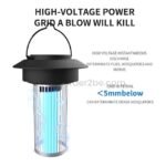Electric bug zapper with visible UV light grid designed for mosquito control with high-voltage power in homes and outdoor environments.