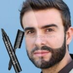 Before and after results of waterproof beard filler pen on sparse beard.