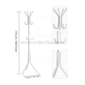 Multi-Hook Coat Hanger – Free-Standing Iron Rack, Sleek & Sturdy