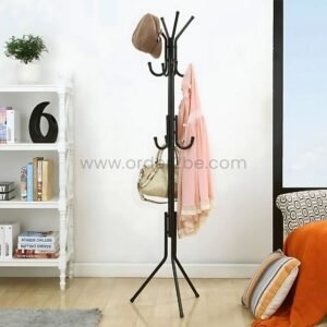 Multi-Hook Coat Hanger – Free-Standing Iron Rack, Sleek & Sturdy