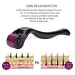 The derma roller boosts skincare absorption by creating microchannels for improved results in reducing wrinkles dryness and blackheads.