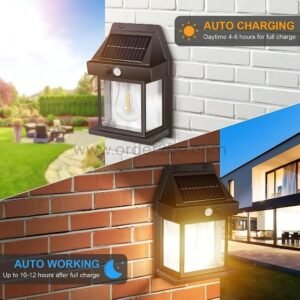 Solar-Powered Wall Lamp – Waterproof, Motion Sensor, Easy Install