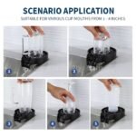 The automatic cup and glass washer cleaning a variety of drinkware, from mugs to wine glasses.