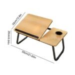 Desk with measurements labeled: 55cm length, 32cm width, and cup holder details.