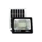 GD SUPER 200W solar flood light with integrated solar panel, showcasing its sleek design.