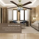 Prosonic Classic 52" ceiling fan installed in a spacious living room, showcasing its 52-inch diameter and coverage.