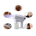 The Blue Magic Nano Steam Gun in action, smoothing frizz and enhancing shine.