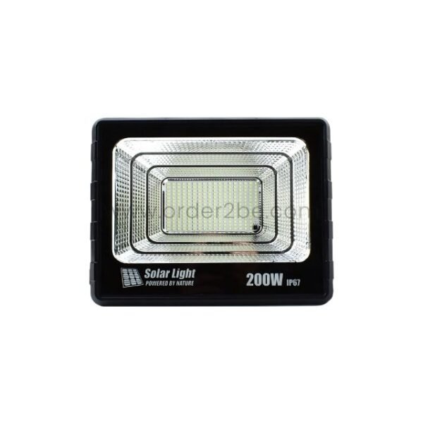 GD SUPER 200W solar flood light showcasing its sleek design and powerful LED array.