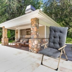 Comfortable Camping Recliner Chair – 5-Angle Foldable Design with Padded Seat & Steel Frame