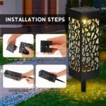 Step-by-step instructions for installing creative solar garden lights, showcasing how simple it is to set them up.