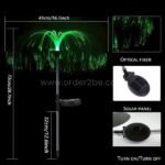 Close-up of jellyfish solar garden light components, showing strands, adjustable panel, and sleek build.