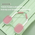 A green multifunctional exercise board featuring thick foam elbow pads and an anti-slip handle for added comfort and safety.