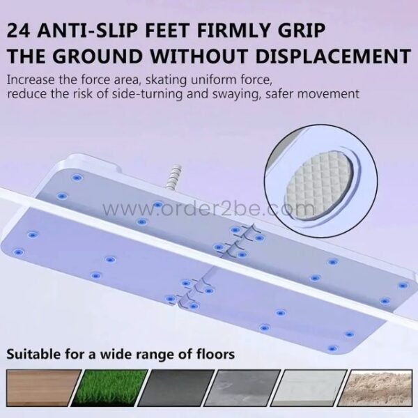 A purple multifunctional exercise board with 24 anti-slip feet, ensuring stability and preventing displacement during workouts.
