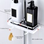 Zoomed-in look at hand spray base, foldable hook, fall guard, and sturdy ABS plastic body.