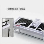 Rotatable hook feature of the space-saving shower caddy, perfect for flexible storage.