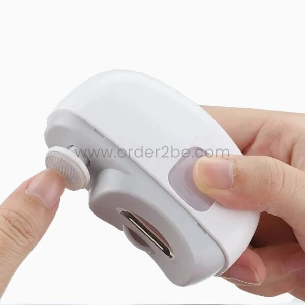 Compact, ergonomic 2-in-1 electric nail clipper, perfect for precise grooming.