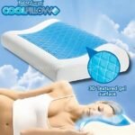 Close-up of the Restform Pillow’s 3D gel surface, emphasizing its cooling tech and ergonomic shape.