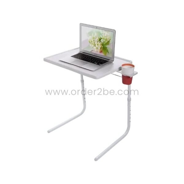 Portable desk with the Table Mate used in a casual home setting.