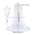 Diagram showing white bed mosquito net dimensions: 250cm height and 900cm circumference.