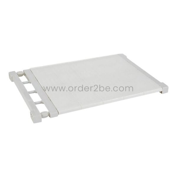 Adjustable Shelf Organizer folded flat for storage or transport.