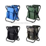 Grid of four Portable Backpack Chairs in black, blue, green, and camouflage.