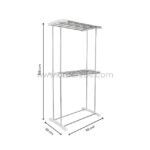 Dimension diagram of 2-tier laundry drying rack showing 100 cm height, 50 cm width, and 30 cm depth.