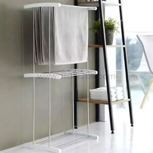 Compact 2-Tier Laundry Drying Rack – Rust-Resistant, Space-Saving Airer for Towels, Clothes & Delicates