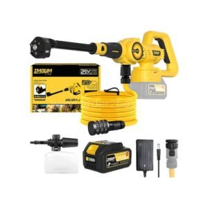 High-Power Cordless Pressure Washer – 970 PSI, 6-in-1 Nozzle, 21V Battery for Cars, Patios & Decks