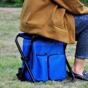 Portable Backpack Chair – Fold-Out Seat with Cooler for Camping & Outdoor Trips (Holds 150 kg)