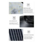 Close-up of the outdoor solar pendant light with SMD LEDs, ABS+aluminum build, and premium solar panel.