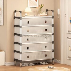 Transparent Multi-Tier Shoe Cabinet – Adjustable 5 Tiers, Holds 20 Pairs, Zero Clutter Guaranteed!