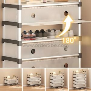 Transparent Multi-Tier Shoe Cabinet – Adjustable 5 Tiers, Holds 20 Pairs, Zero Clutter Guaranteed!
