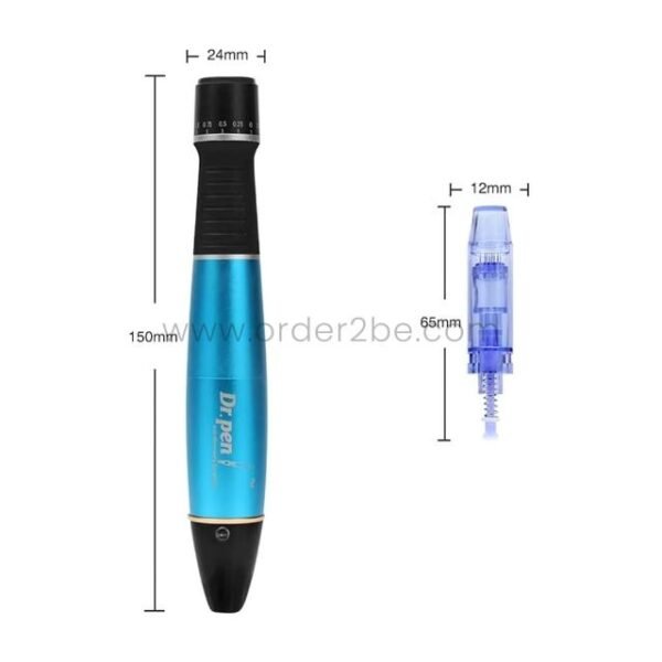 A graphic showing the dimensions of the Dr. Pen A1 Ultima, which has a pen length of 150mm.
