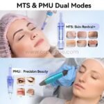 Before and after photos showing skin improvement from the Dr. Pen A1 Ultima's dual MTS and PMU treatment modes.