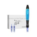 Dr. Pen A1 Ultima microneedling device shown with its retail box and two sterile needle cartridges.