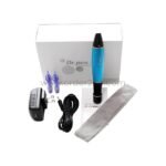 All items included in the Dr. Pen A1 Ultima kit: the microneedling pen, two needle cartridges, charger, manual, and travel pouch.