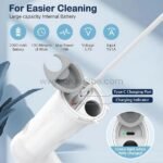 Close-up of 6-in-1 electric spin scrubber showing Type-C charging port and green LED indicator.