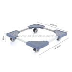 Adjustable washer stand showing extendable dimensions from 45 to 65 cm with a 10 cm lift.
