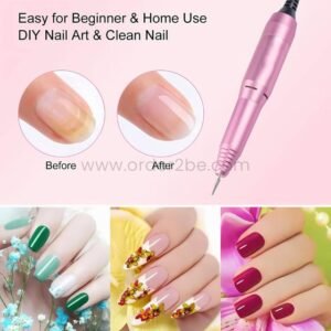 Professional Nail Drill Machine – 6 Nail Bits, 20,000 RPM for Acrylics, Gel & Pedicures