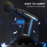 Floating mini fascia massage gun highlighting lightweight, compact design.