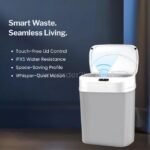 The lid of an automatic garbage can opens instantly in response to a hand waving over its infrared sensor.
