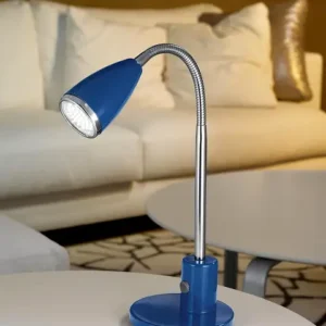 EGLO Fox – Modern Blue/Chrome Flexible LED Desk Lamp