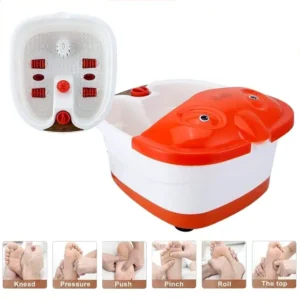 Electric Foot Spa Massager – Heated Soak with Infrared Rollers & Bubble Jets