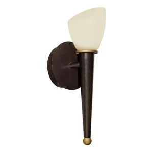 EGLO Mara Wall Light – Antique Brown Torch Sconce with Golden Glow