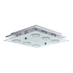 EGLO Cabo 6‑Light Ceiling Fixture – Heavy Glass & Metal Build, Replaceable GU10 LED Bulbs