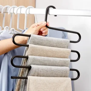 S-Shaped Stainless Steel Hanger – Multi-Layer Vertical Closet Organizer