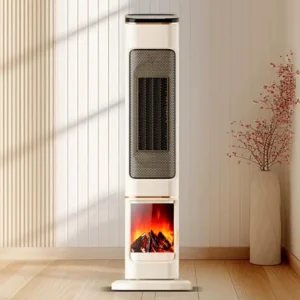 Ceramic Fireplace Tower Heater – Active Air Circulation & Oscillation (2000W/1400W)