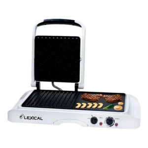 Lexical 1600W Dual-Surface Press Grill — 50cm Ribbed & Flat Granite Plate